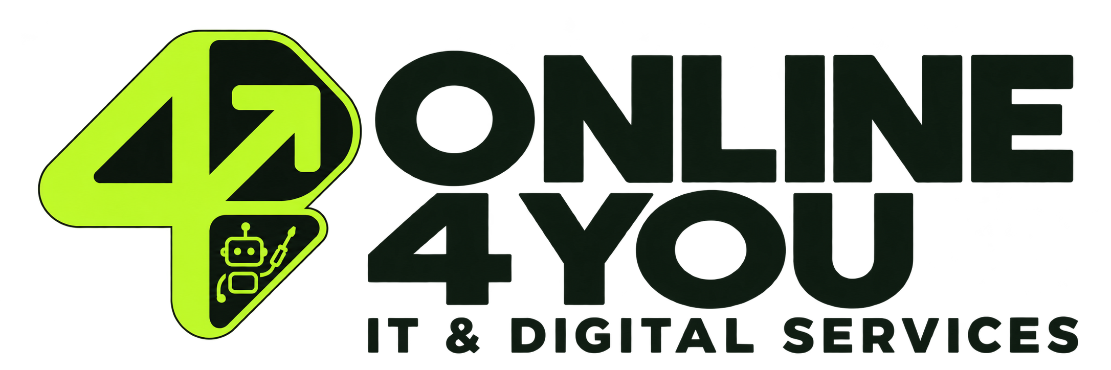 Online 4 You — IT & Digital Services, robot repair logo
